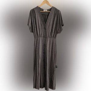 Modern Citizen Striped Button Front Midi Dress